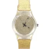 Montre paillette pas cher dorée