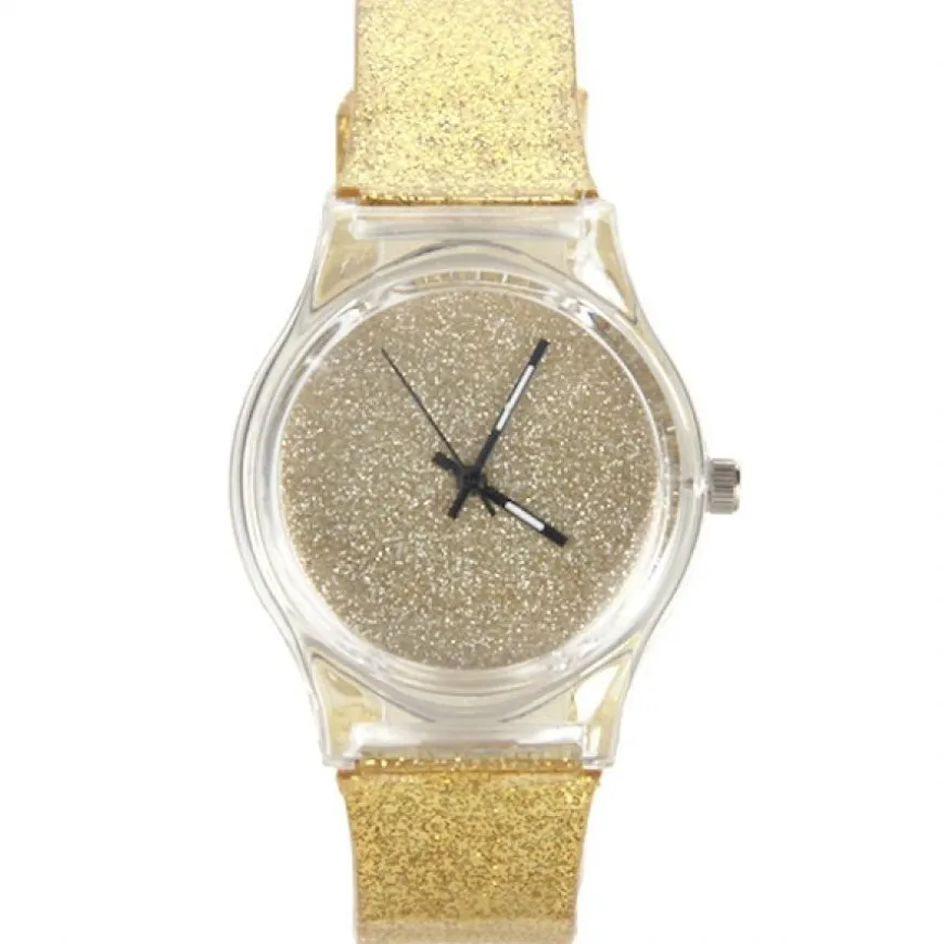 Montre paillette pas cher dorée