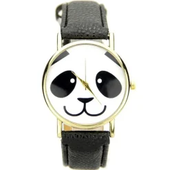 Montre panda pas chère bracelet synthétique noir