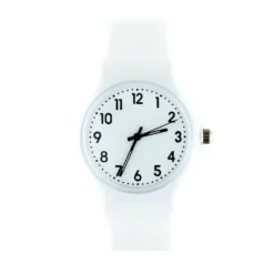 Montre pas chère classique blanche chiffres arabes repère pointillé