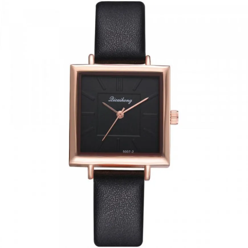 Montre pas chère noire carrée