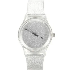 Montre pas chère originale plastique argentée