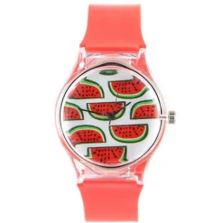 Montre pas chère pasteque fruit bracelet plastique rouge