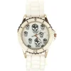 Montre pas chère rock crâne blanche