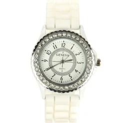 Montre pas chère silicone blanc Geneva
