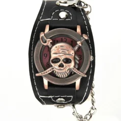 Montre pas chère tête mort bracelet de force pirate