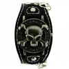 Montre pirate noir pas chère avec clapet et chaine bracelet de force