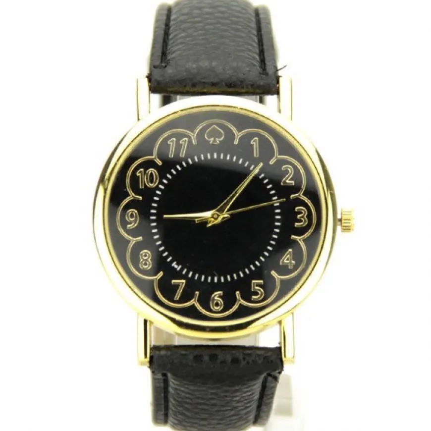 Montre poker pas chère bracelet cuir PU noir