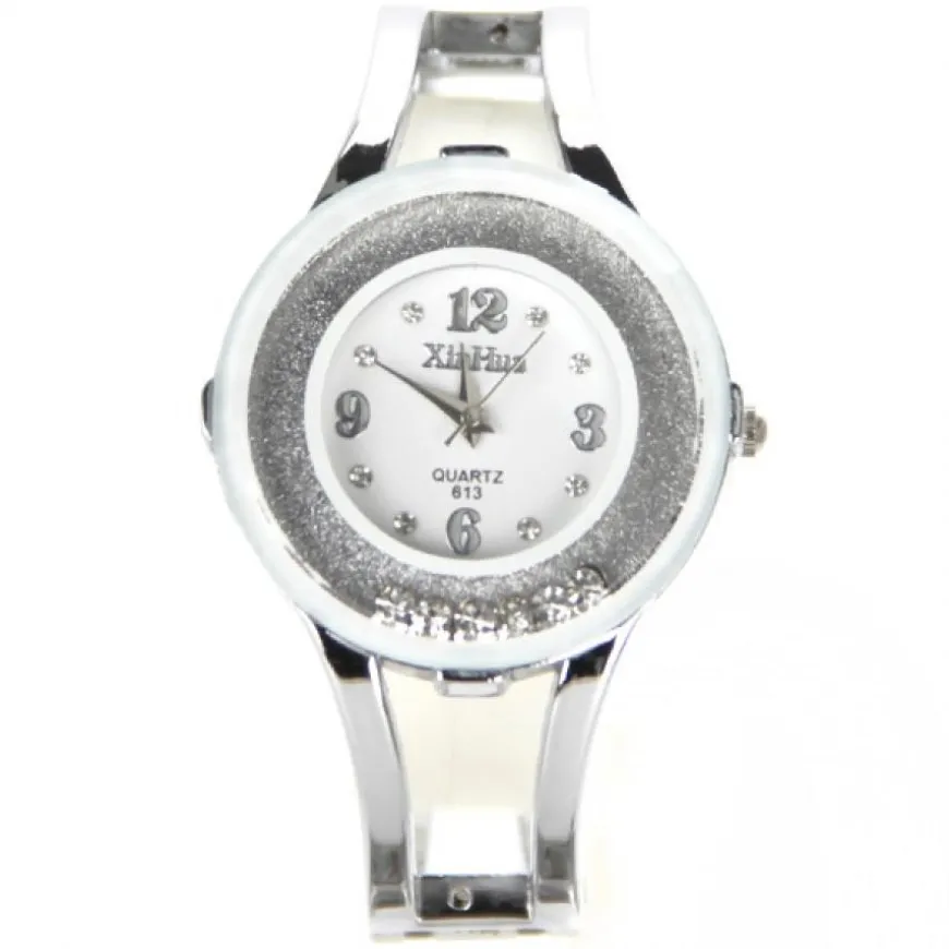 Montre pour femme blanche à strass