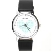 Montre quartz cadran coeur bracelet noir