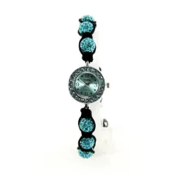 Montre shamballah boule bleue bracelet femme pas chère