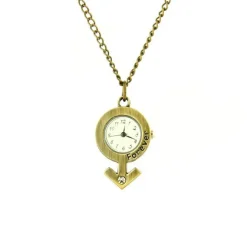 Montre sigle féminin flèche vintage + chainette pendentif pas chère