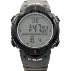 Montre Sport Homme Multifonction Chronographe Noir