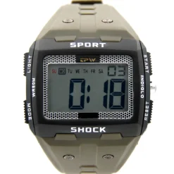 Montre Sport Multifonction Gros Chiffres Vert Kaki