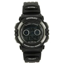 Montre sport multifonction noire pas chère POPART alarme, waterproof, date