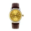 Montre style luxe de marque BADACE marron boîtier doré argenté