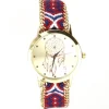 Montre tissu bleu blanc rouge bracelet bresilien