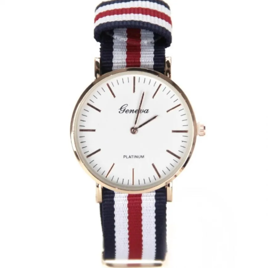 Montre tissu militaire Geneva tendance pas chère