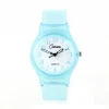 Montre transparent bleu femme enfant plastique