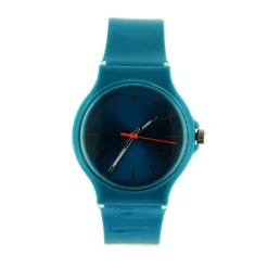Montre trotteuse orange plastique bleu vert