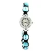 Montre turquoise bracelet à boule Shamballa pas chère bleue