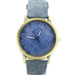 Montre unisexe bleu style matière pantalon jean's