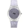 Montre violette originale pas chère paillettes