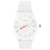 Montre Womage blanche design pas chère longue trotteuse