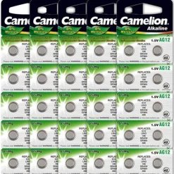 Pack de 50 Batteries montre AG12 alcaline 1,5 V