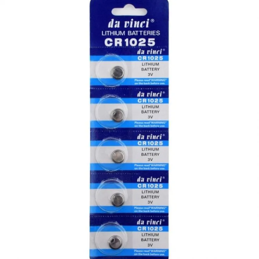 Pack de 5 Batteries montre 3 V CR1025 lithium
