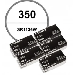 Pack de 50 Piles de montre 1,55 V 350 Varta alcaline
