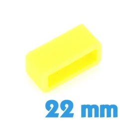 Passant montre silicone Jaune 22 mm