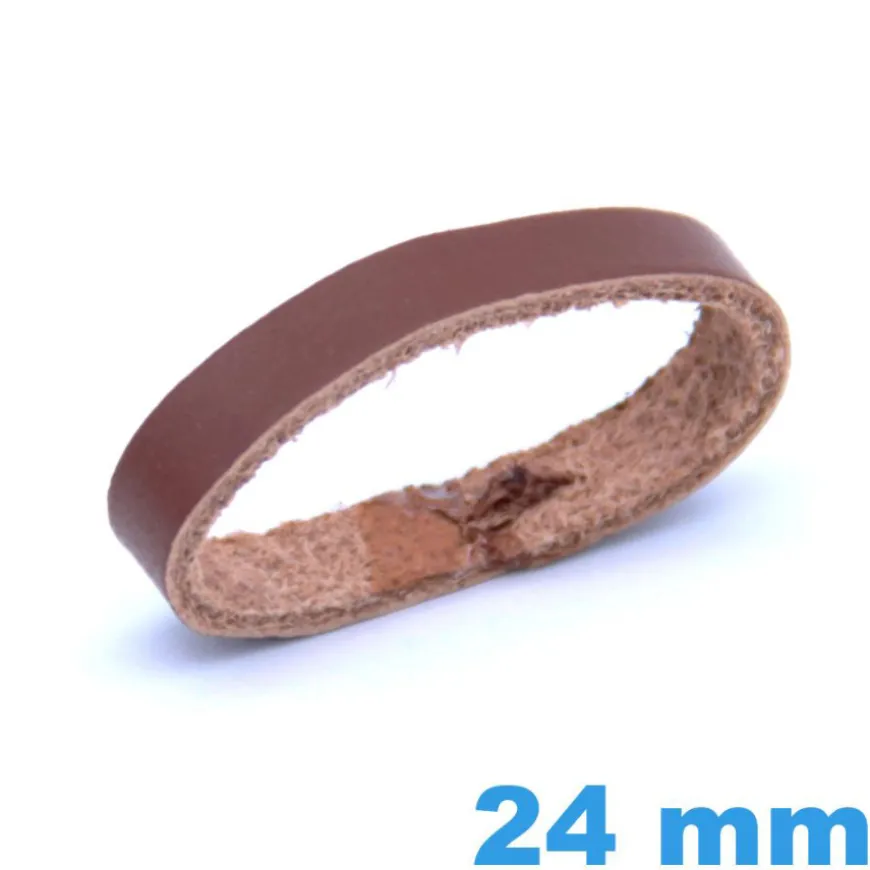Passant pour Montre Cuir Véritable 24 mm pas cher Marron