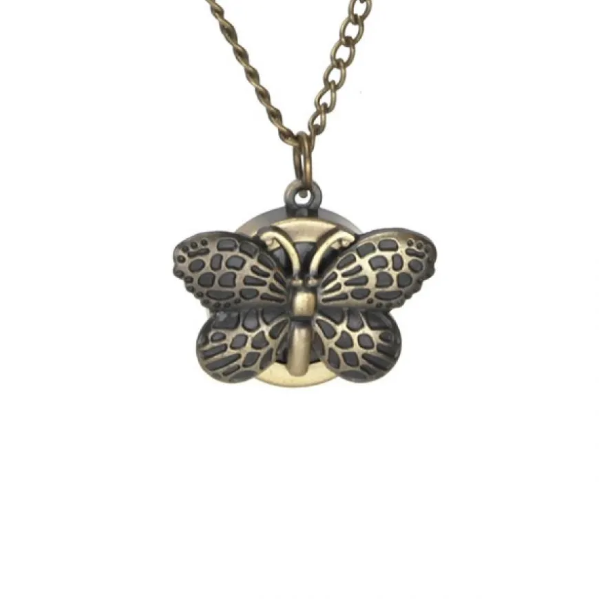 Pendentif montre collier papillon