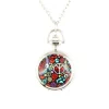 Pendentif montre gousset pas chère peace and love + chaine argenté