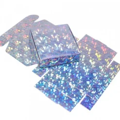 Petite Boite Cadeau Argenté Effet Diamant Carré 6,5 x 3 cm