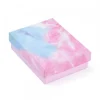 Petite Boîte Cadeau Rose et Bleu Marbré  en Carton