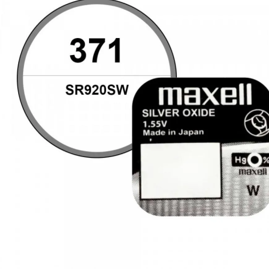 Pile de montre oxyde d'argent 1,55 V Maxell 371