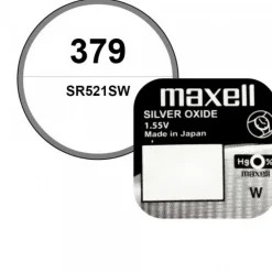 Pile de montre 1,55 V 379 oxyde d'argent Maxell