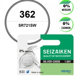 Pile oxyde d'argent 1,55 V Seiko (Seizaiken) 362 de montre