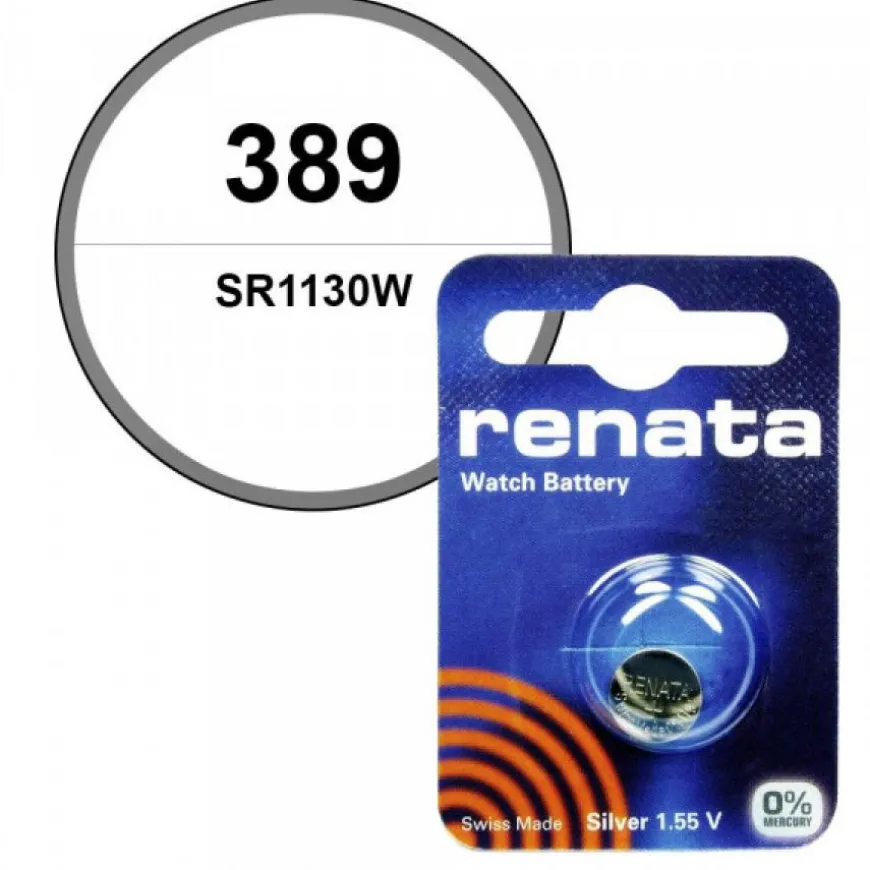 Pile 389 Renata oxyde d'argent 1,55 V pour montre