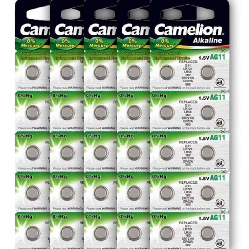 50 Piles de montre 1,5 V alcaline AG11
