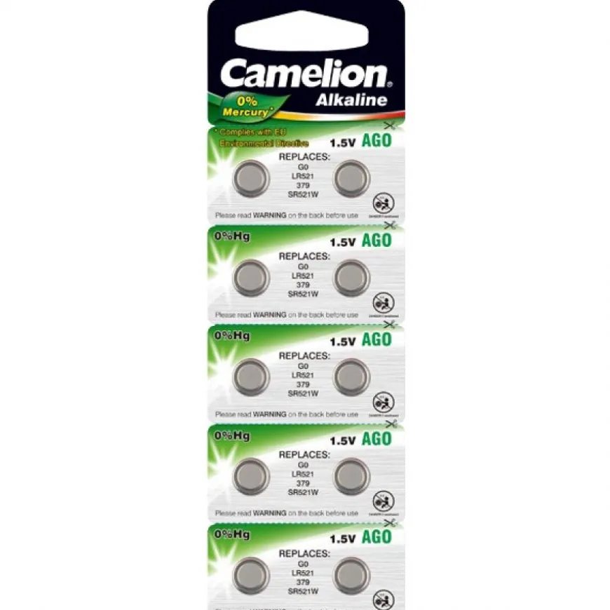 10 Piles pour montre 1,5 V AG0 alcaline