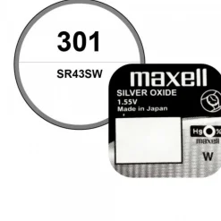 Pile 1,55 V 301 oxyde d'argent Maxell pour montre