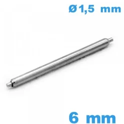 1 Springbar Non téléscopique Suisse 6 mm pour montre diam : 1,5 mm  épaulement simple