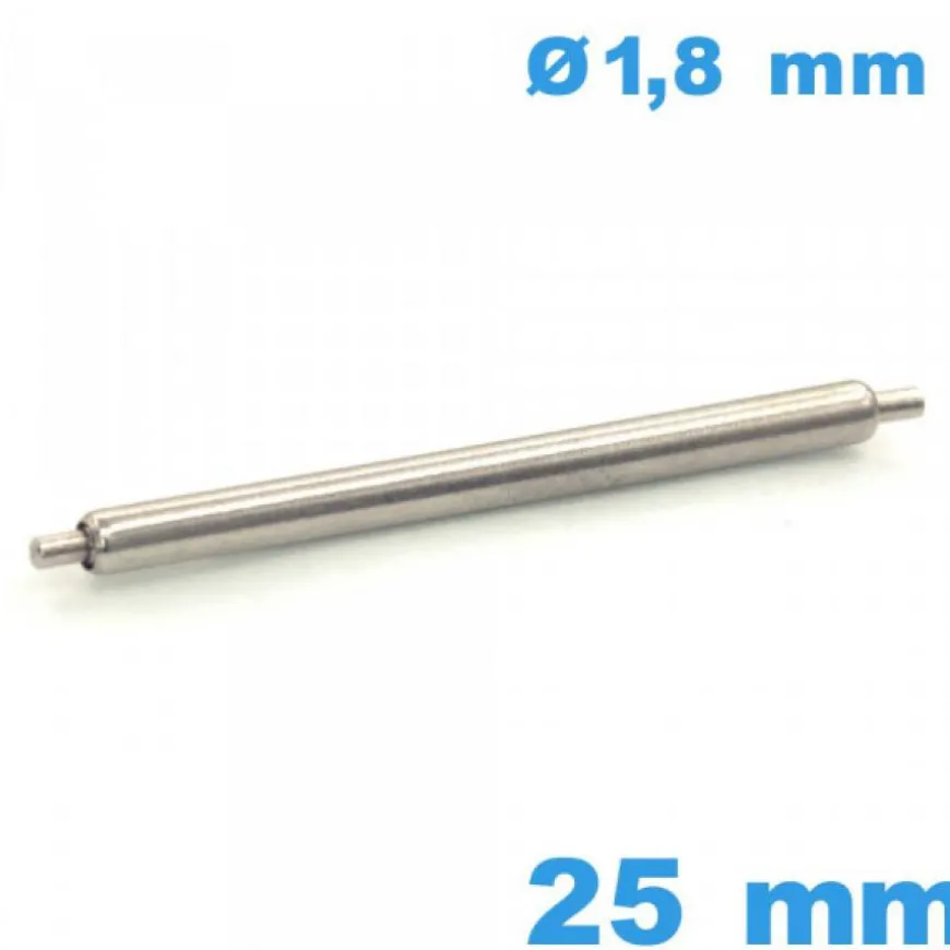 1 Springbar à ressort Non téléscopique Suisse 25mm réparation bracelet montre diam : 1,8 mm ISOSWISS épaulement simple