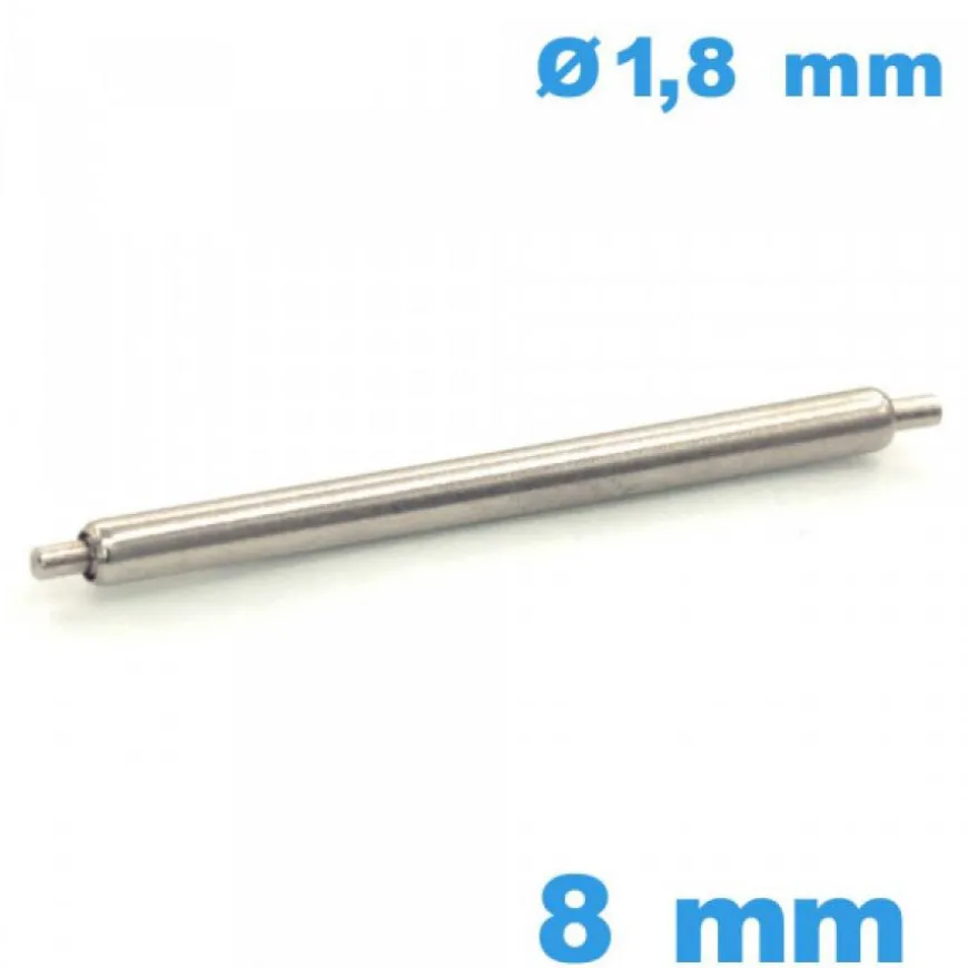 1 Springbar à ressort pour réparation bracelet montre 8 mm Non téléscopique épaulement simple diam : 1,8 mm Suisse