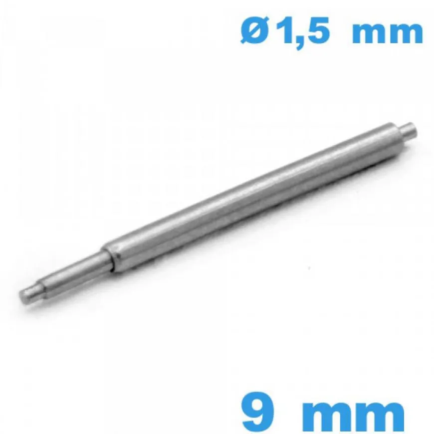 1 Springbar à ressort Téléscopique d'un côté qualité Suisse 9 mm pour bracelet montre diam : 1,5 mm ISOSWISS épaulement double
