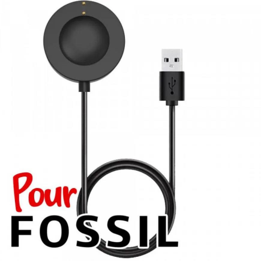 Station USB pour smartwatch Fossil (6eme génération Explorist, 4eme génération, Venture, ...)