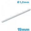 Tige droite longue de 19mm de bracelet pour montre acier